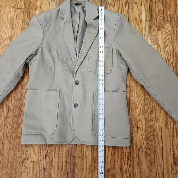 Duluth Trading Fire Hose Presentation Field Jacket Mens Size M Tan 2 Button - Picture 2 of 6